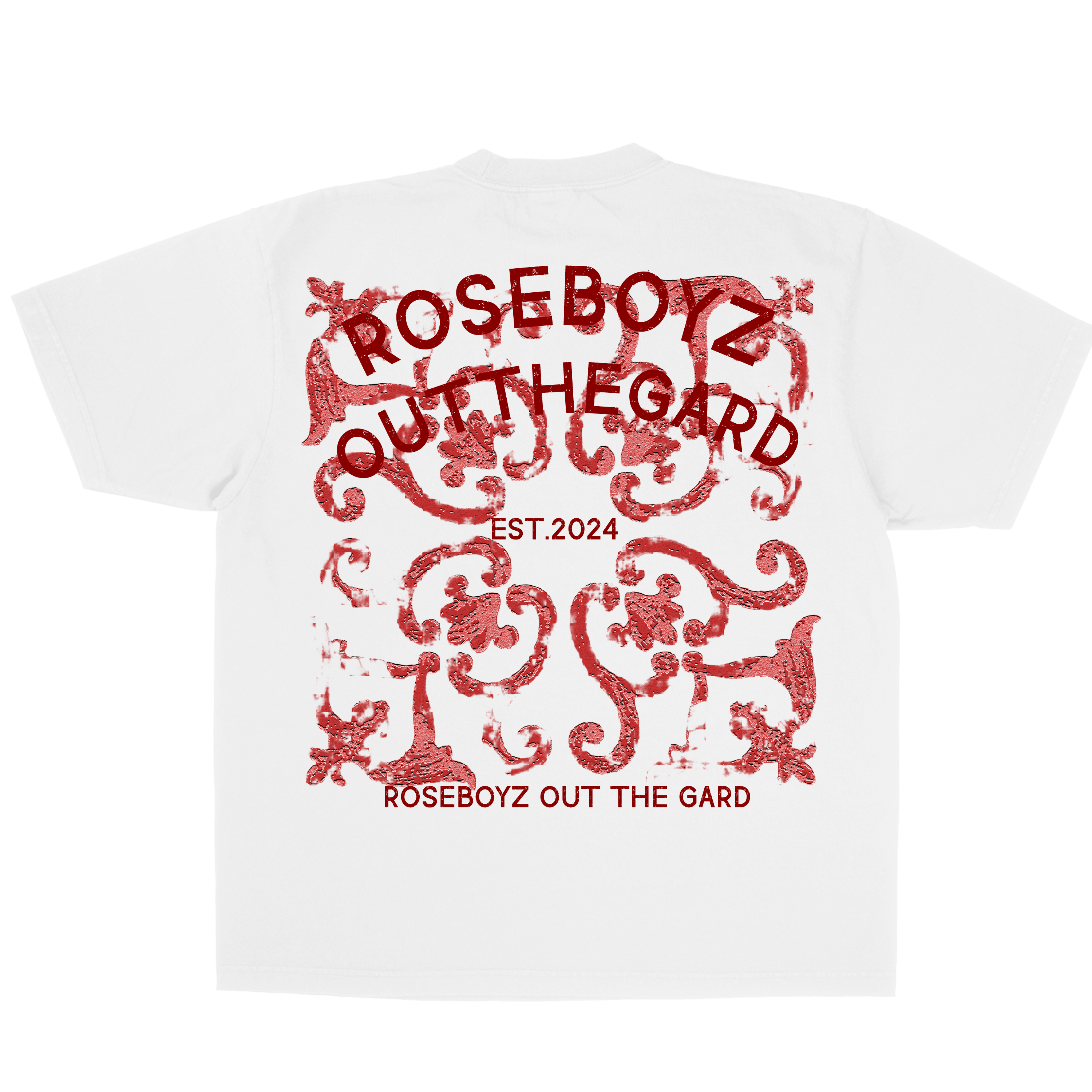 Roseboyz “outthegard” white tee shirt.