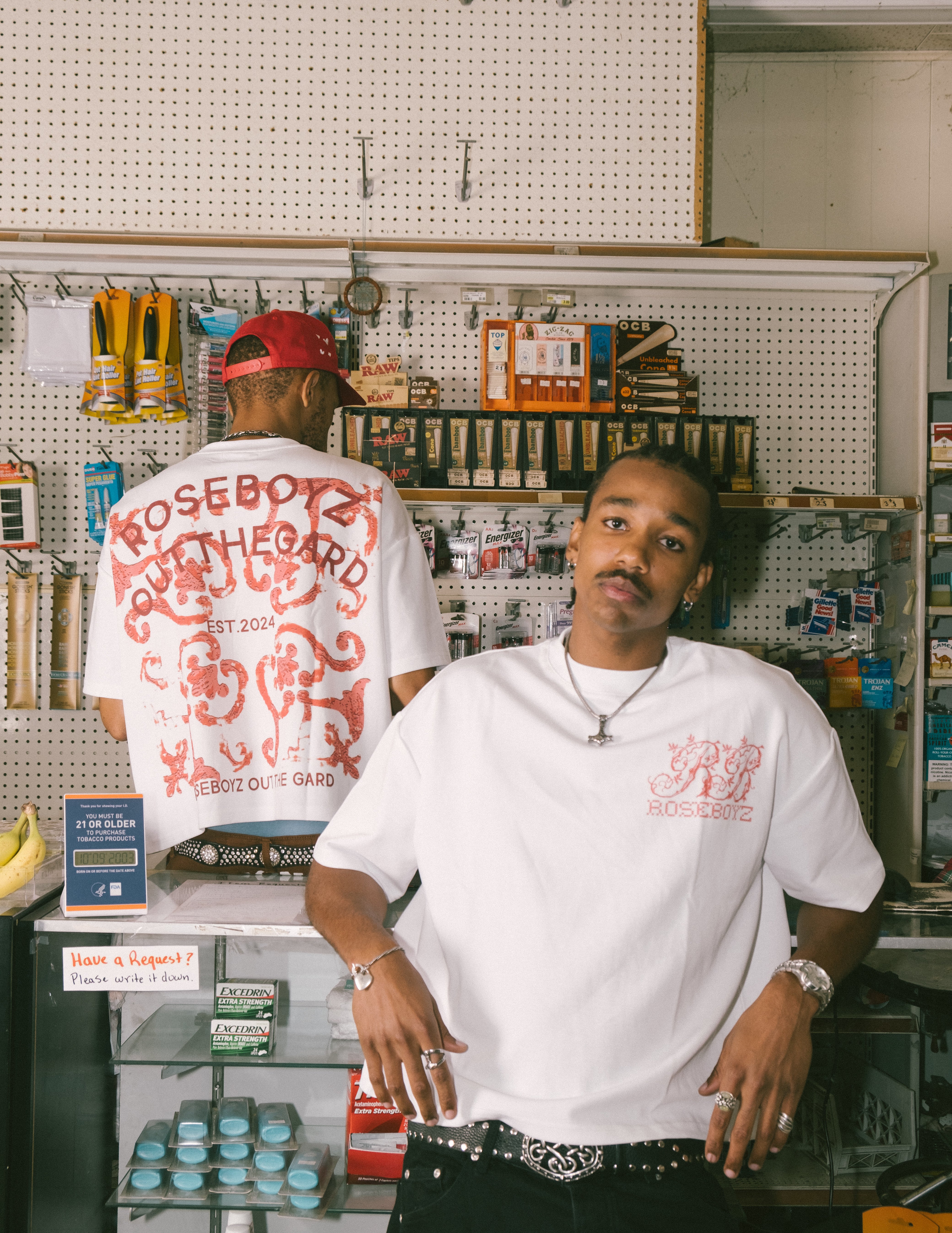 Roseboyz “outthegard” white tee shirt.